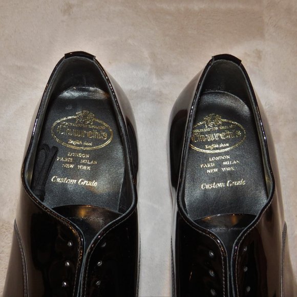 Church\'s Alastair Black Patent Leather Formal Dress Shoe US 12.5 F NWB